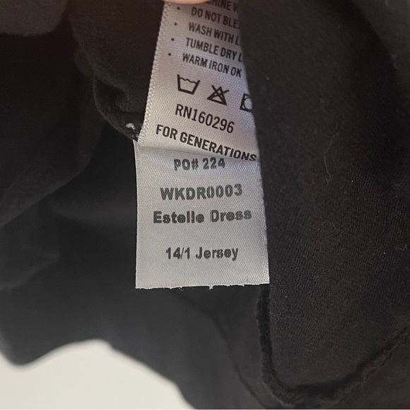 Rowan Estelle Cap-Sleeve Raglan Heritage Tee Shirt Dress Pockets | Black | SZ XS - Picture 12 of 12